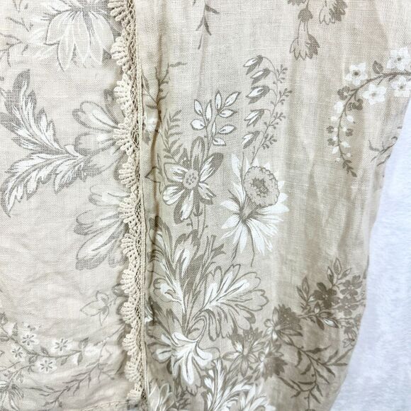 Elena Baldi Linen Duster Cardigan Coverup One Size Floral Boho Lagenlook Beach - Picture 4 of 7